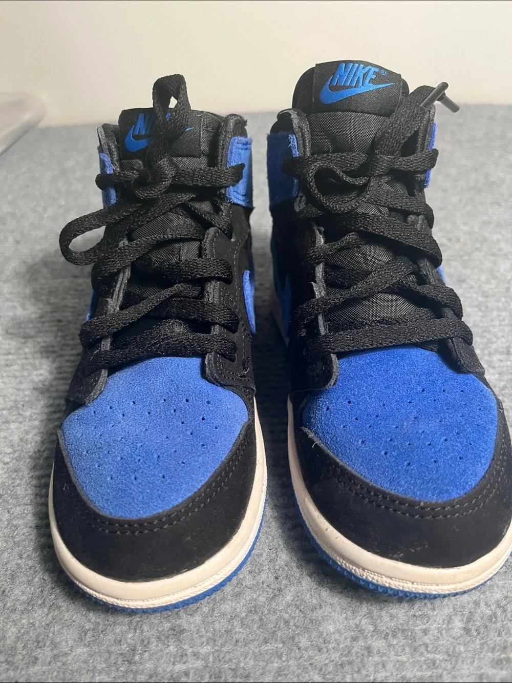 Nike Kids Black and Blue High-Top Sneakers